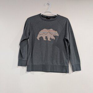 Patagonia Bear Sweatshirt Grey-Blue Size Large